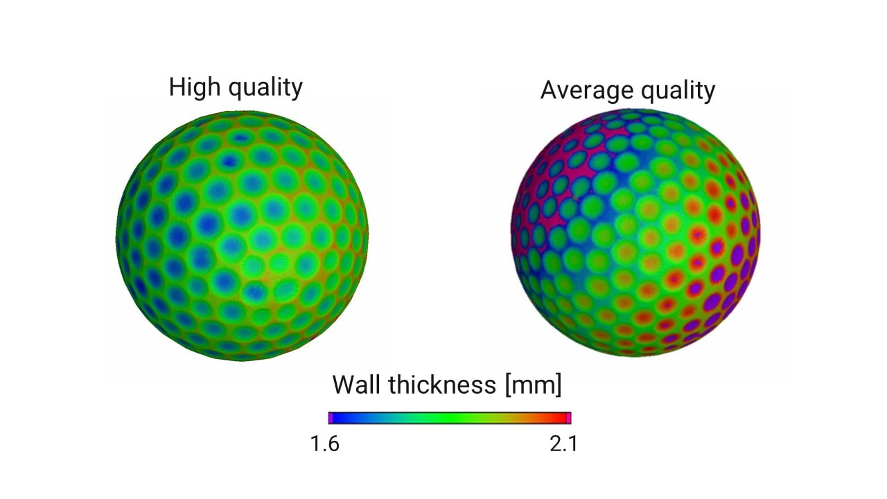 Golf Ball Layer Thickness Analysis by Xray CT